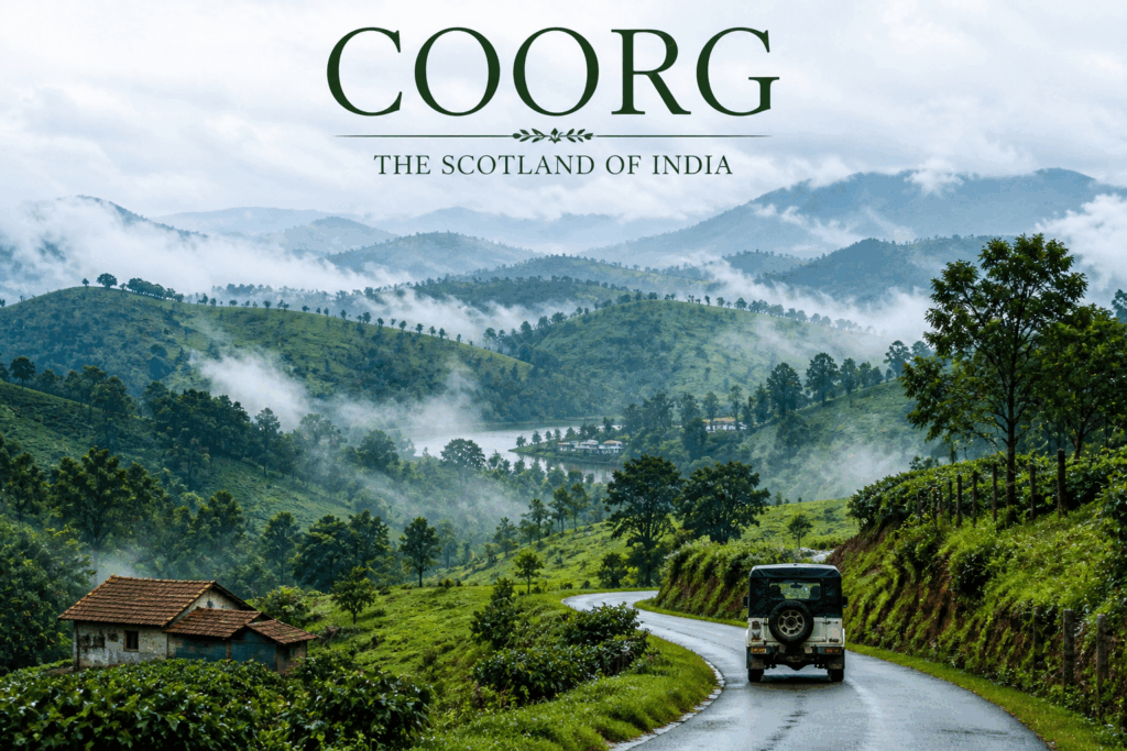 Coorg coffee plantations and misty hills, one of the best hill stations in Karnataka”