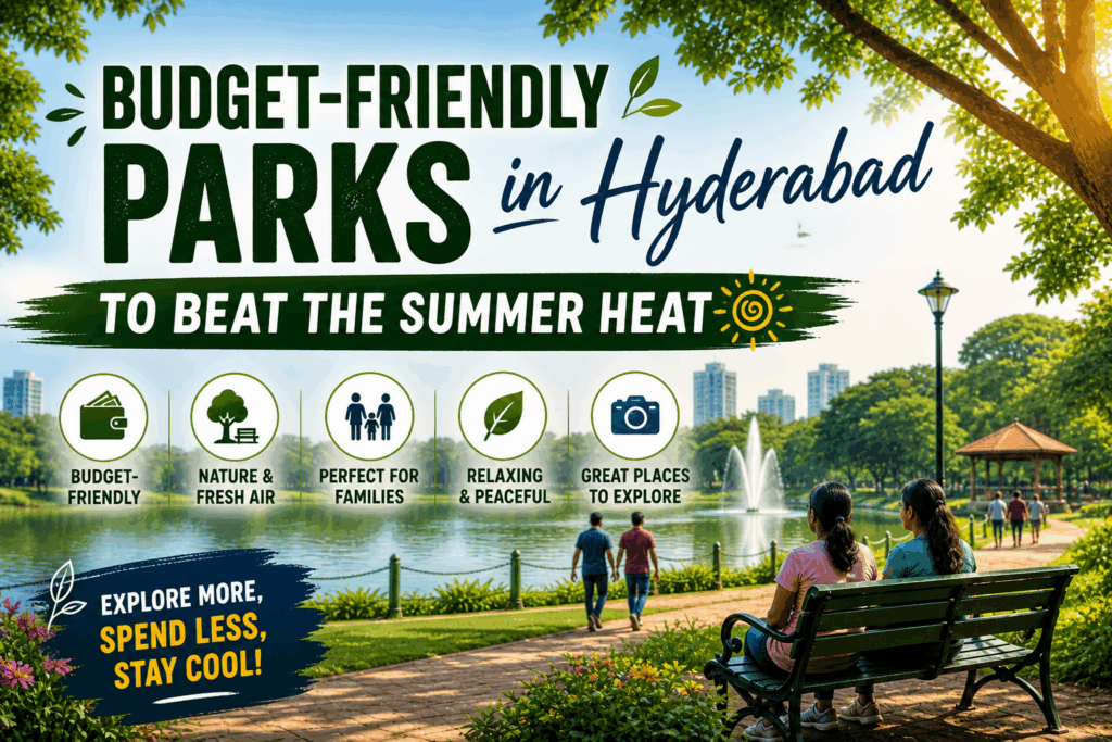 udget parks in Hyderabad with greenery and cool spaces to relax in summer