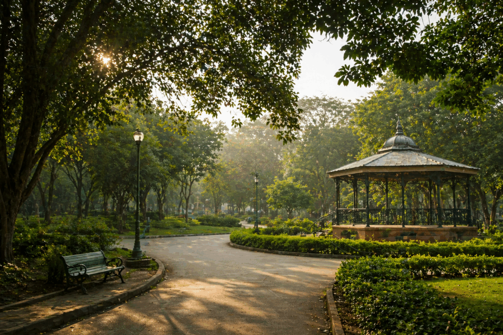 Indira Park peaceful green space ideal for quiet walks and relaxation